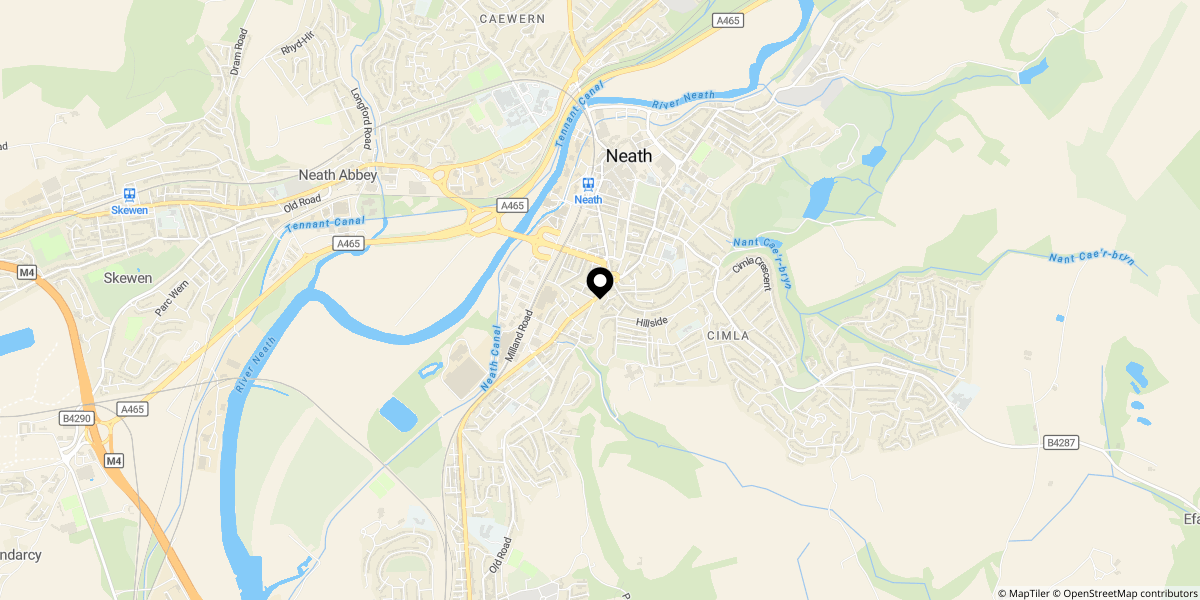 Approximate location of New Henry Street, Neath, SA11 1PH