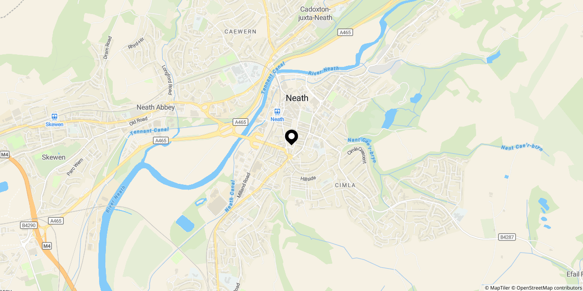 Approximate location of London Road, Neath, SA11 1HN