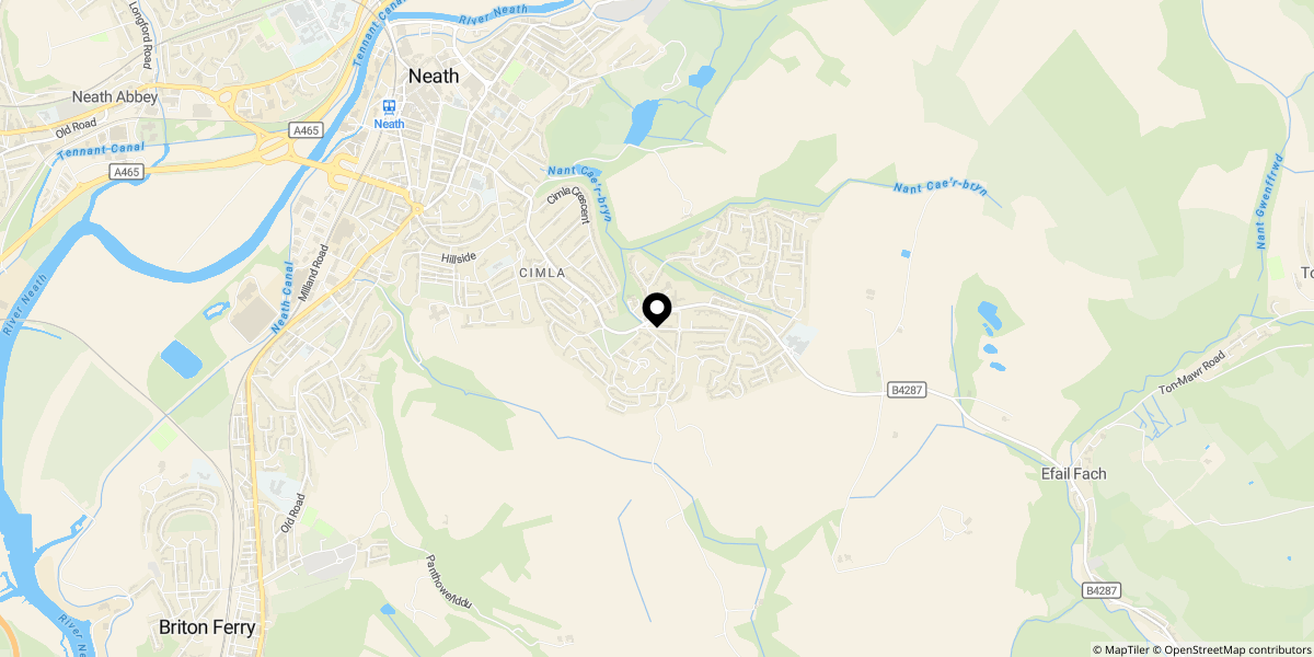 Approximate location of Ash Grove, Neath, SA11 3ST